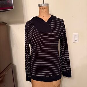 Lauren Ralph Lauren Navy White Striped Pullover Hoodie